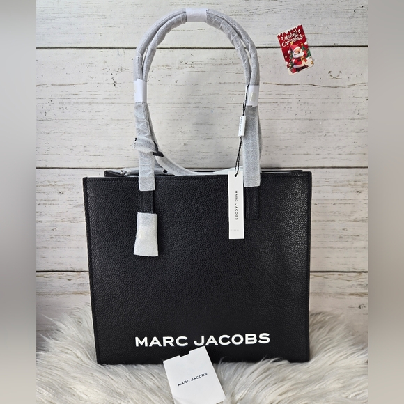 Marc Jacobs Grind Leather Black Tote Bag Women's Luxury Modern Contemporary - Picture 12 of 12